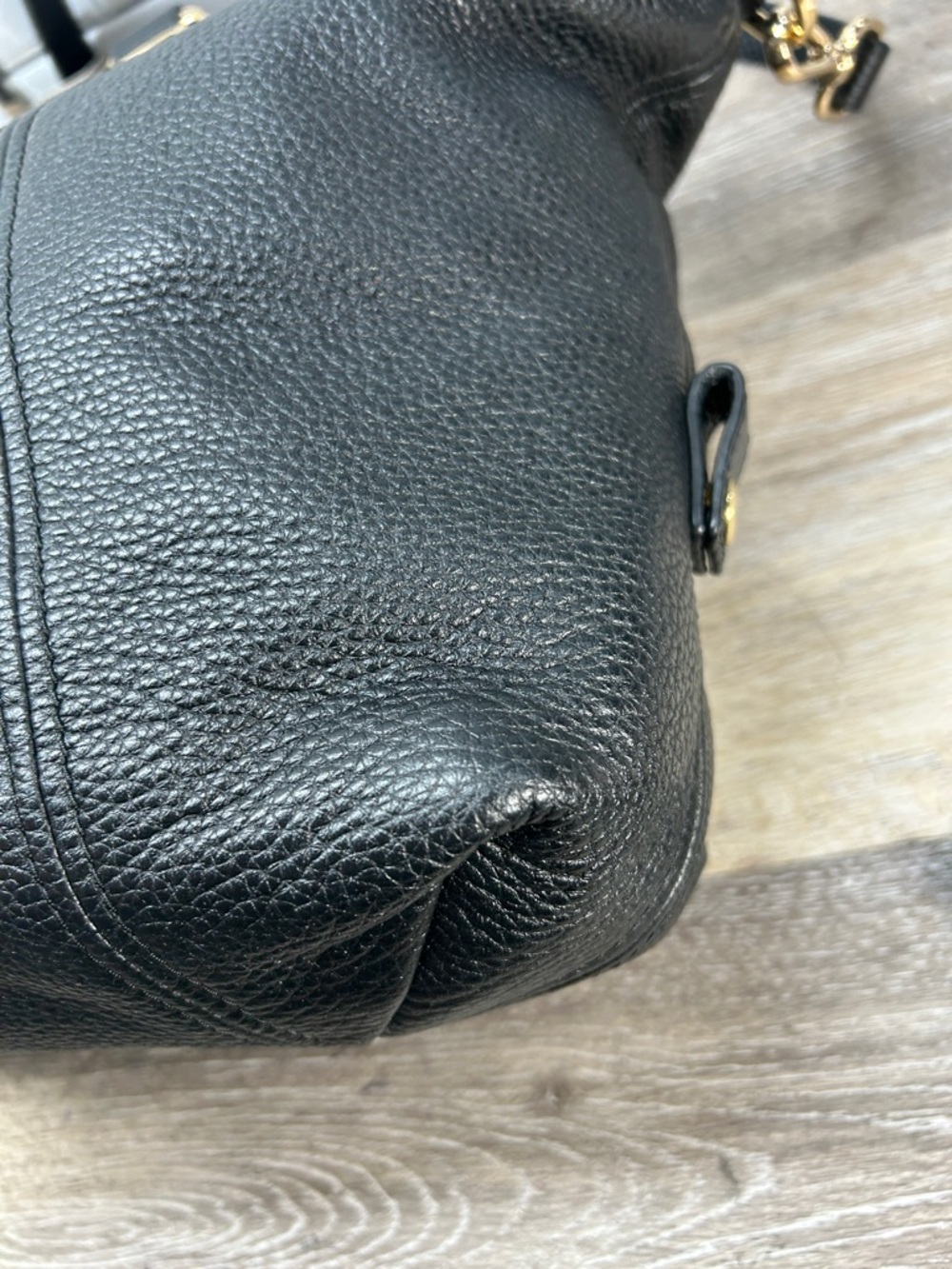 4550 Michael Kors Black Pebbled Leather Satchel - Picture 10 of 13